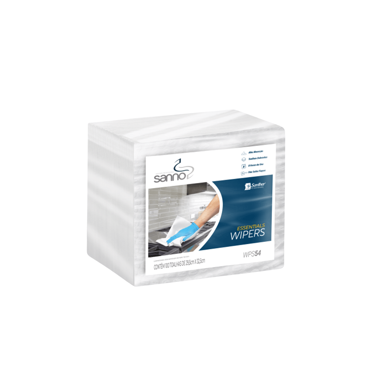 Pano Multiuso Wiper WPS54 com 100 unidades Sanno